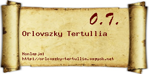 Orlovszky Tertullia névjegykártya